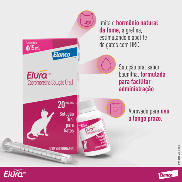 Elura Tratamento Doença Renal Crônica em Gatos Elanco - 15ml - Imagem 2
