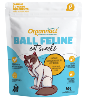 Petisco Organnact Ball Feline Cat Snacks Para Gatos 40g