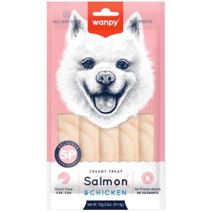 Petisco para cachorro Wanpy creamy 5 tubos de 14g