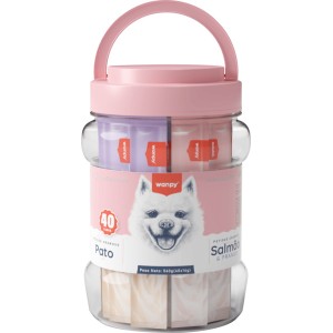 Petisco Para Cachorro Wanpy Creamy Pote com 40 tubos 560g