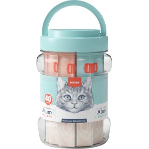 Petisco Para Gato Creamy Wanpy  Pote com 40 tubos 560g