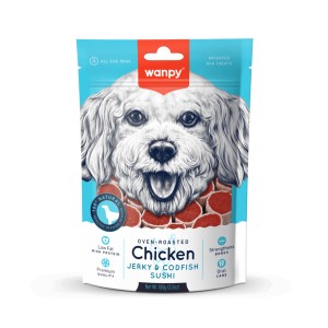 Petisco para cachorro Wanpy Sushi Frango e Bacalhau 100g