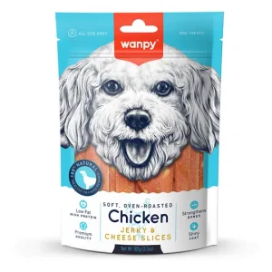 Petisco para cachorro Wanpy Fatias de Frango e Queijo 100g
