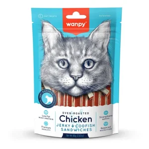 Petisco para gato Wanpy Mini Tiras de Frango e Peixe 80g